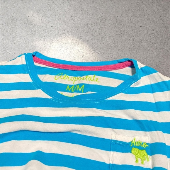 Aeropostale Blue & White Striped Tee - Picture 3 of 3